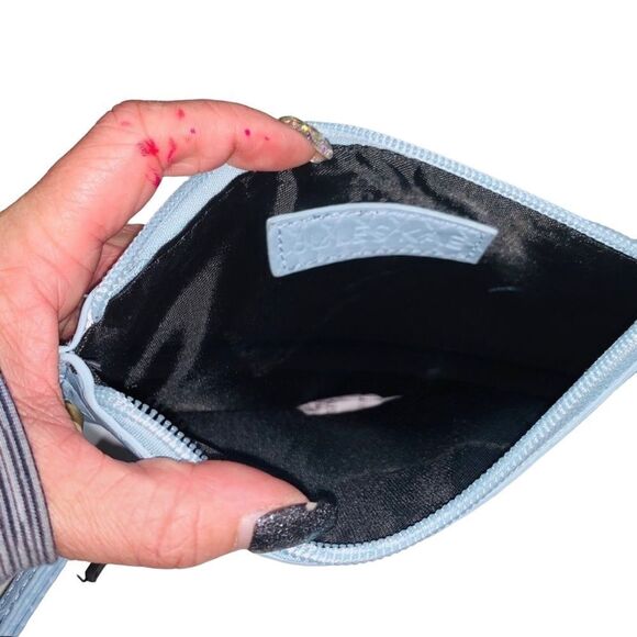 Jules Kae "Jen" Aqua Snake Leather Wristlet - Picture 6 of 8